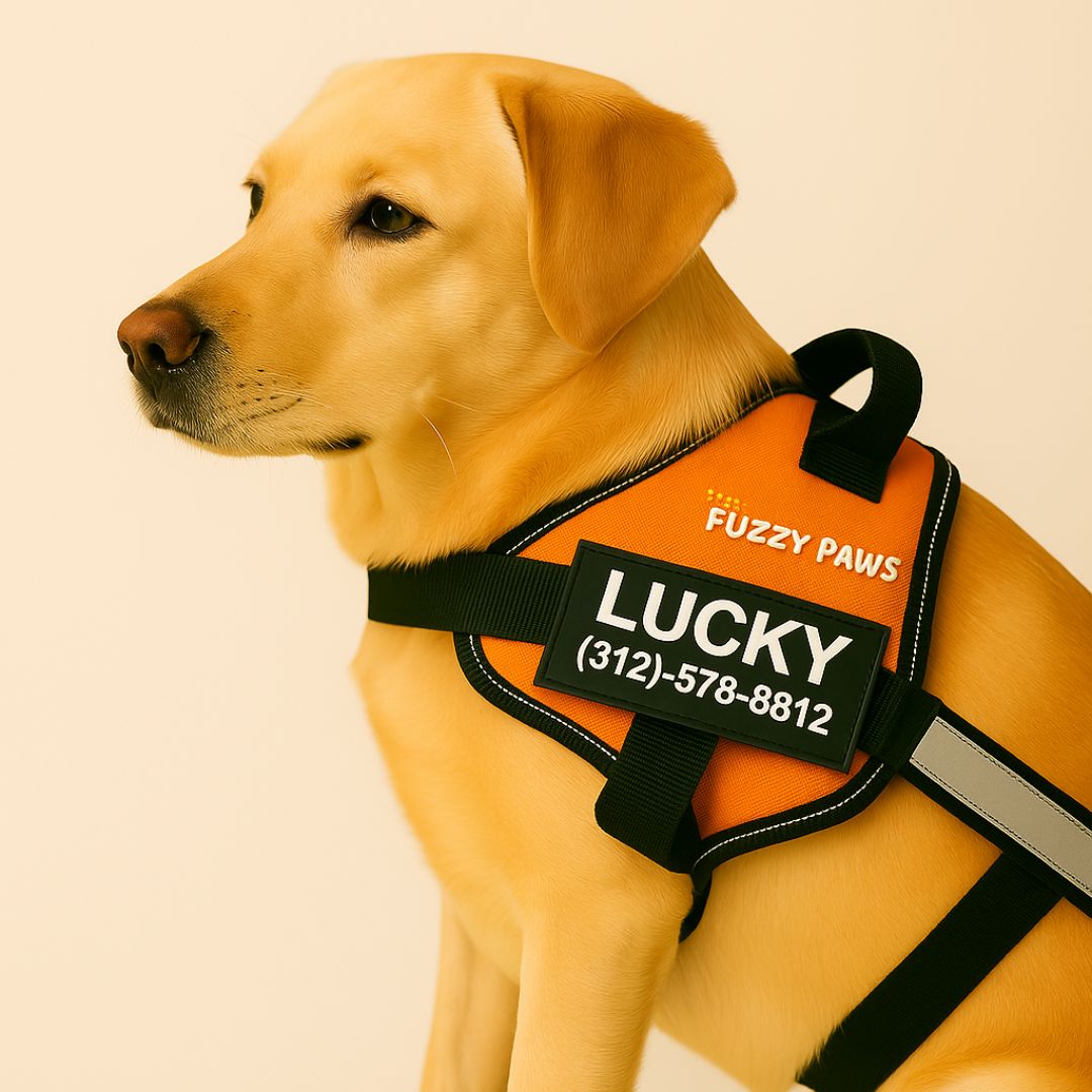 Personalized Reflective Dog Harness – Adjustable, Customizable with Name and Phone Number