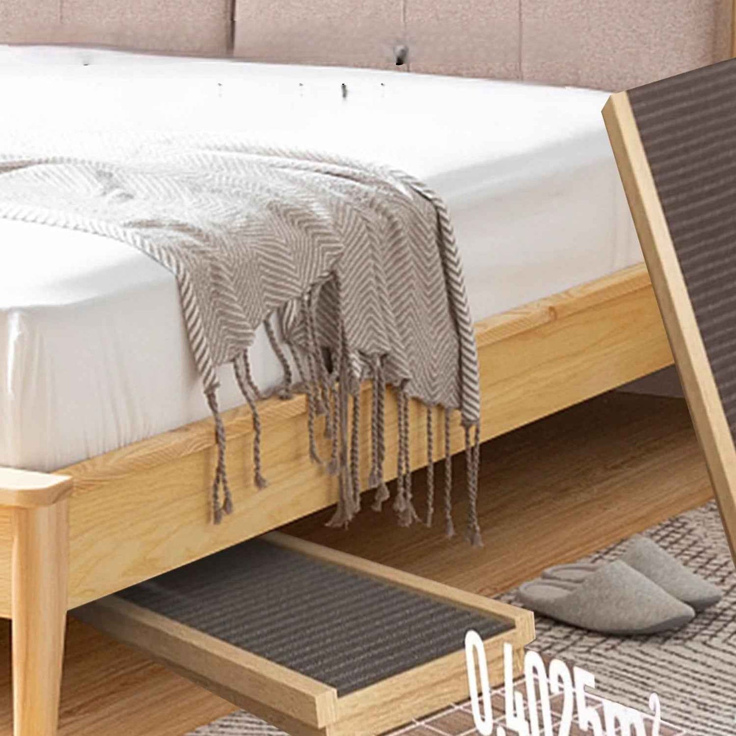 Adjustable Wooden Pet Ramp – Foldable, Non-Slip for Dogs and Cats