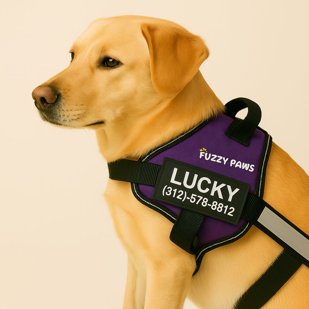 Personalized Reflective Dog Harness – Adjustable, Customizable with Name and Phone Number