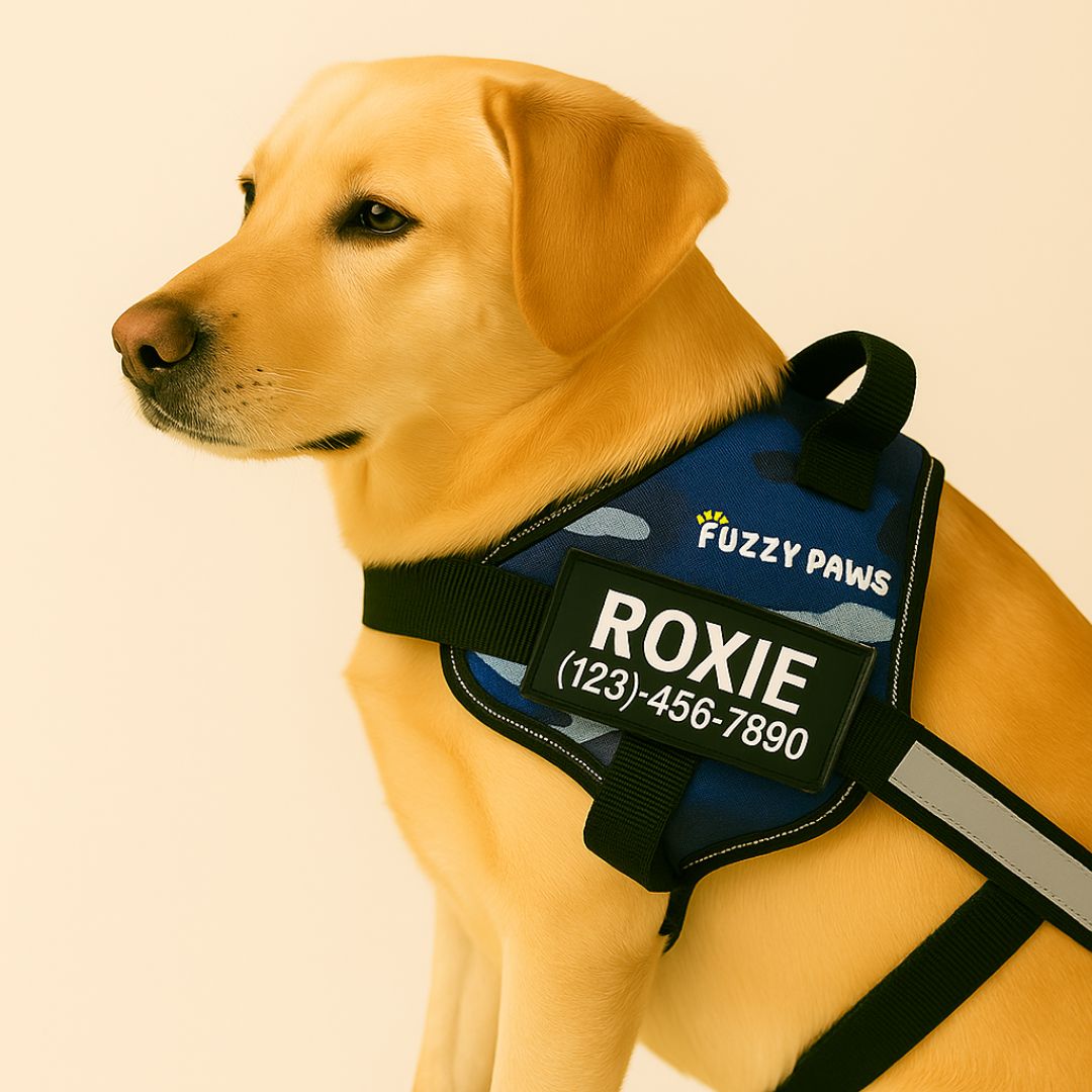 Personalized Reflective Dog Harness – Adjustable, Customizable with Name and Phone Number