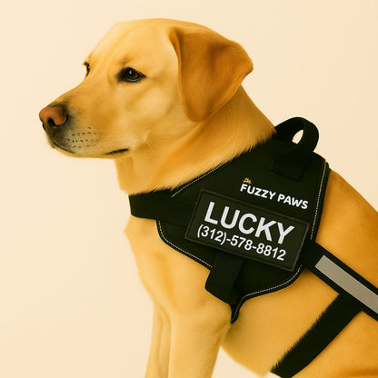 Personalized Reflective Dog Harness – Adjustable, Customizable with Name and Phone Number