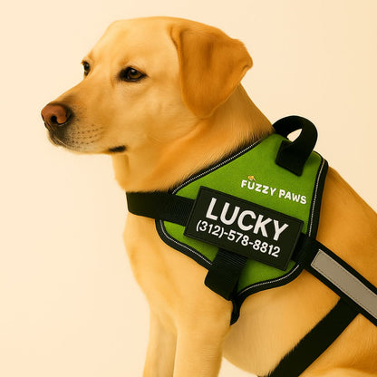 Personalized Reflective Dog Harness – Adjustable, Customizable with Name and Phone Number