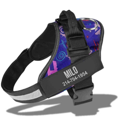 Personalized Dog Harness – Custom Name and Phone Tag – Adjustable and Reflective