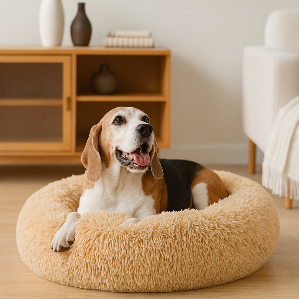 Round Cloud Pet Bed – Washable with Zipper – For Dogs and Cats