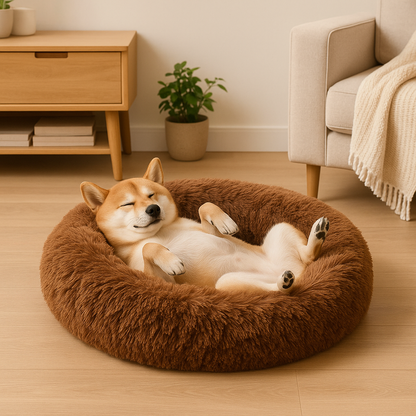 Round Cloud Pet Bed – Washable with Zipper – For Dogs and Cats