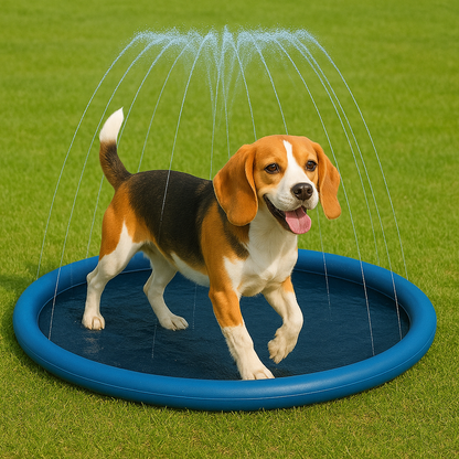 Dog Splash Pool with Adjustable Sprinkler – Portable, Foldable and Non-Slip