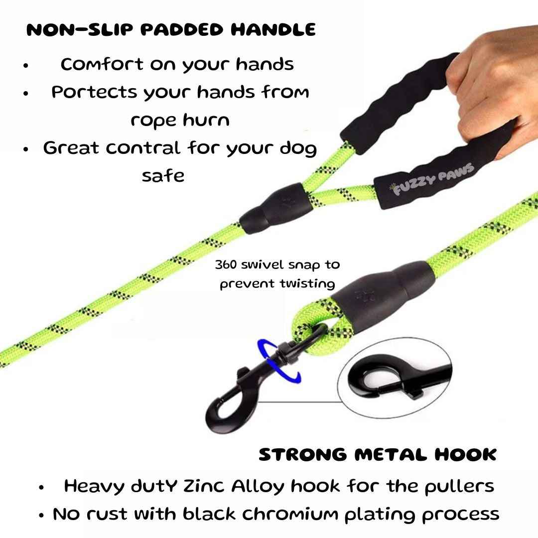 Adjustable Reflective Dog Leash – Heavy-Duty Nylon Rope (0.5m to 1.5m)