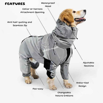 Reflective Waterproof Dog Raincoat