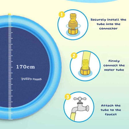 Dog Splash Pool with Adjustable Sprinkler – Portable, Foldable and Non-Slip