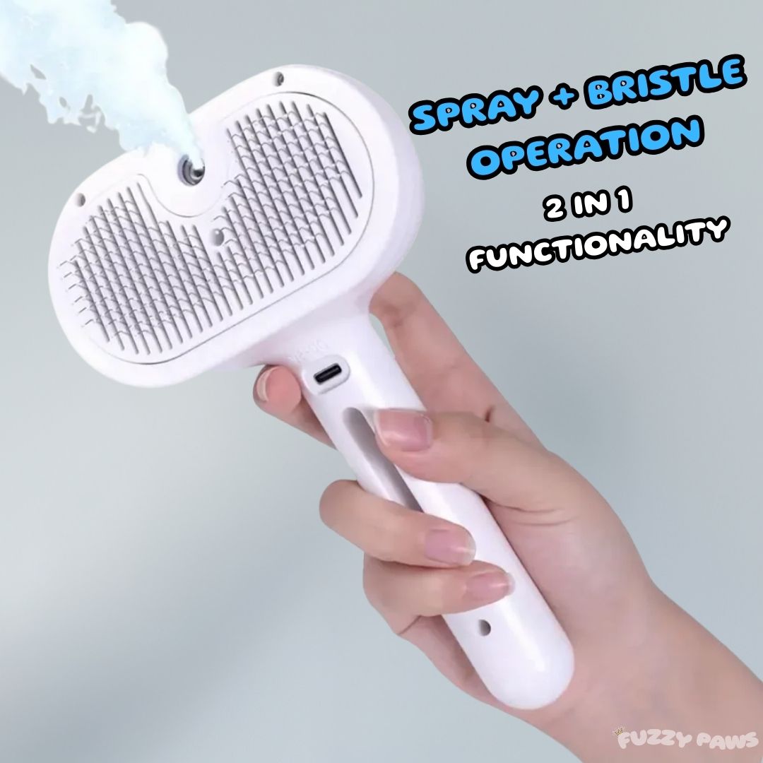 Rechargeable Pet Brush with Steam Spray – Grooming, Hair Removal and Massage
