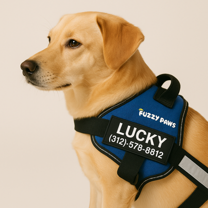 Personalized Reflective Dog Harness – Adjustable, Customizable with Name and Phone Number