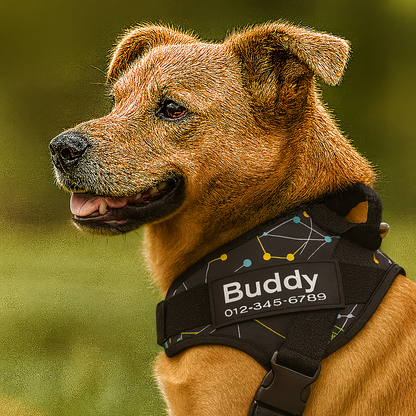 Personalized Dog Harness – Custom Name and Phone Tag – Adjustable and Reflective