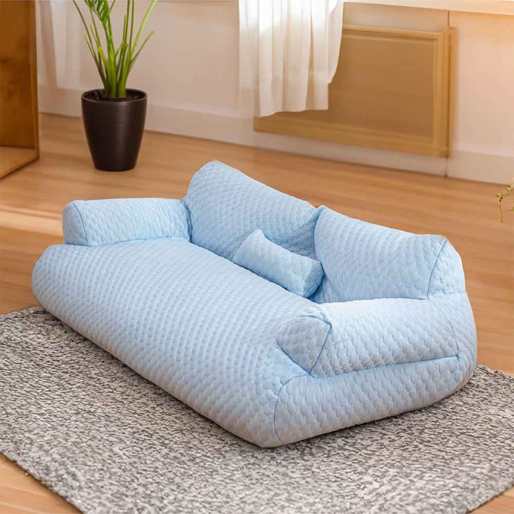 Dog Cooling Bed – Ice Silk, Breathable, Washable Sofa Style