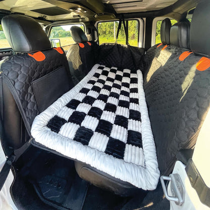 Padded and Washable Car Dog Bed – Non-Slip Base with Seat Extender (Supports up to 127kg)