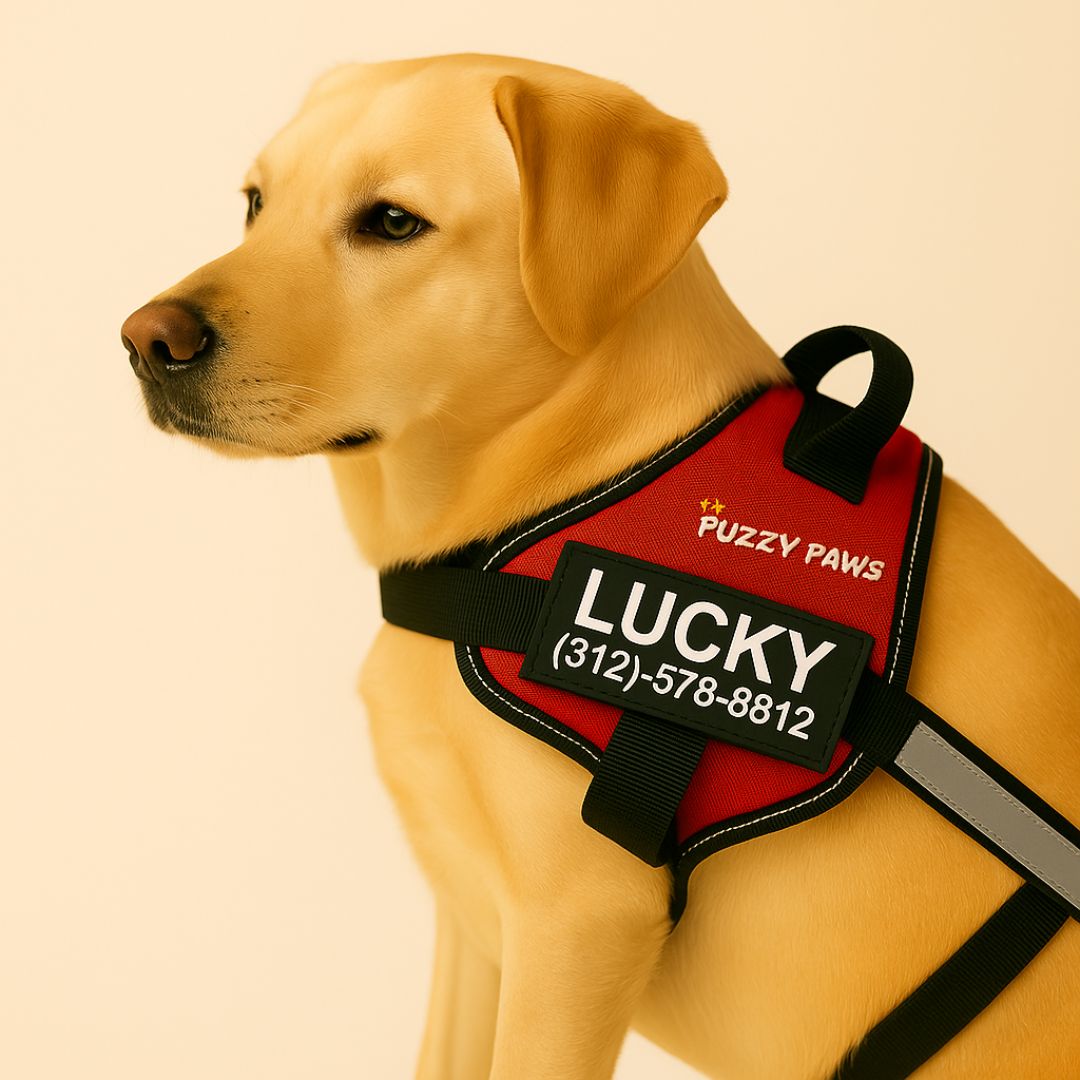 Personalized Reflective Dog Harness – Adjustable, Customizable with Name and Phone Number