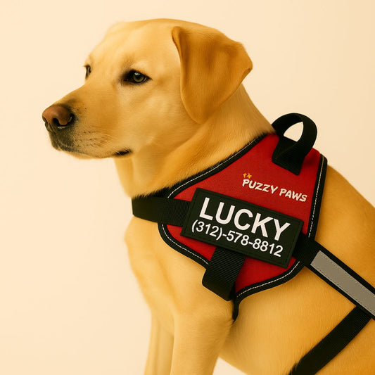 Personalized Reflective Dog Harness – Adjustable, Customizable with Name and Phone Number