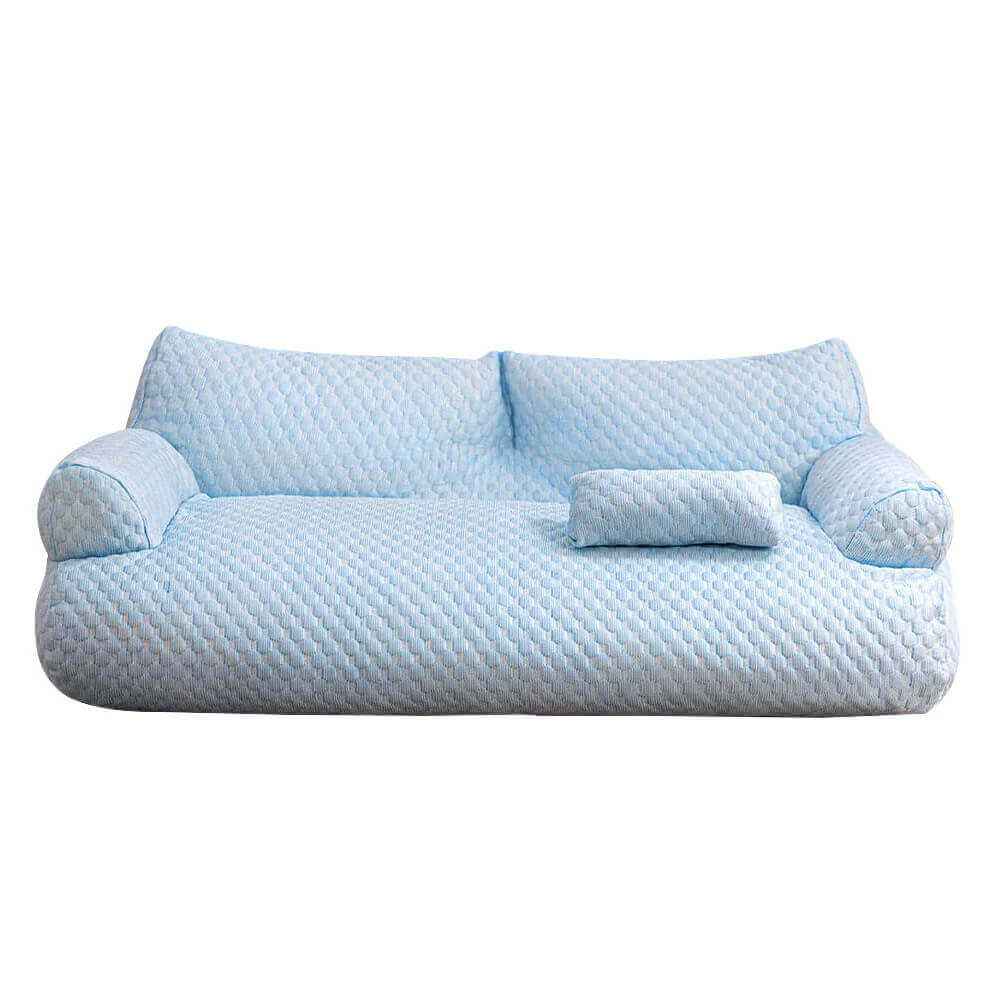 Dog Cooling Bed – Ice Silk, Breathable, Washable Sofa Style