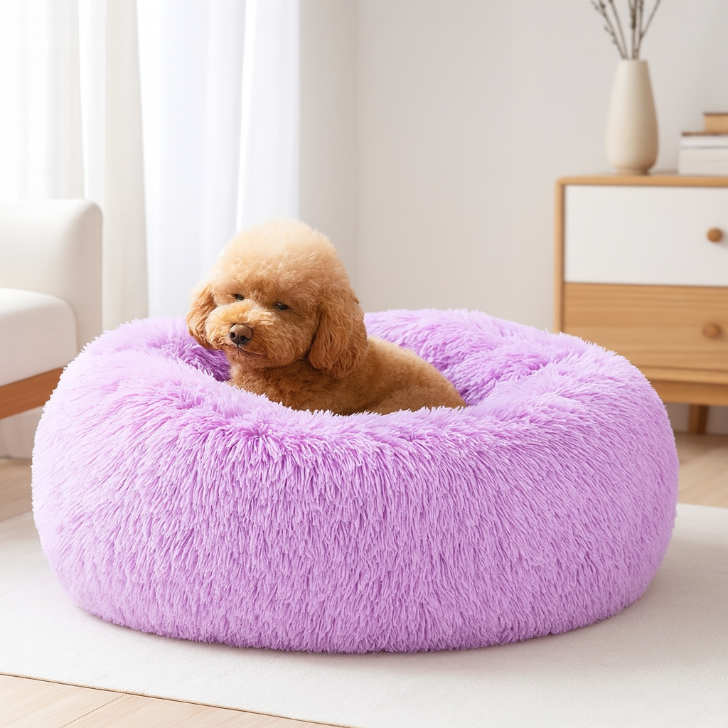 Round Cloud Pet Bed – Washable with Zipper – For Dogs and Cats