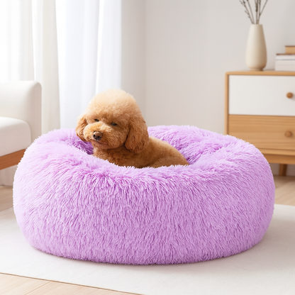 Round Cloud Pet Bed – Washable with Zipper – For Dogs and Cats