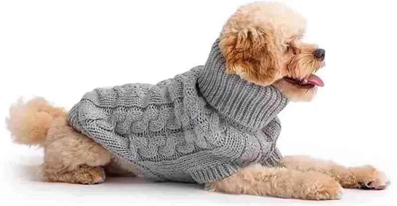 Dog Sweater – Knitted Winter Design with Collar, for Small to Large Dogs