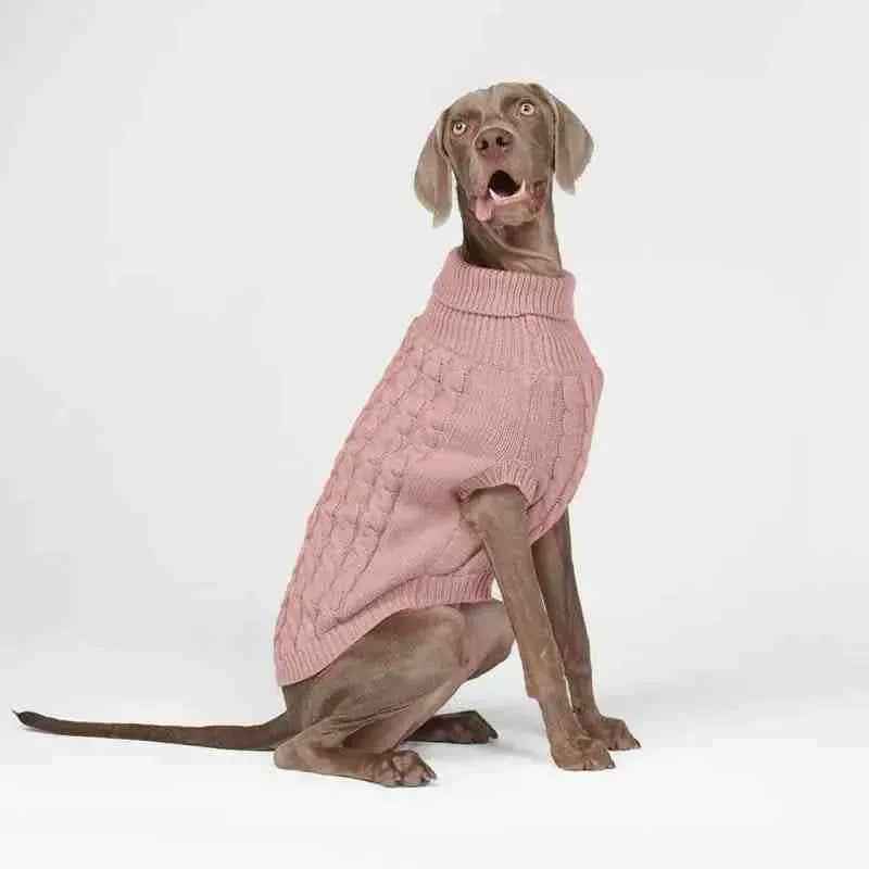Dog Sweater – Knitted Winter Design with Collar, for Small to Large Dogs